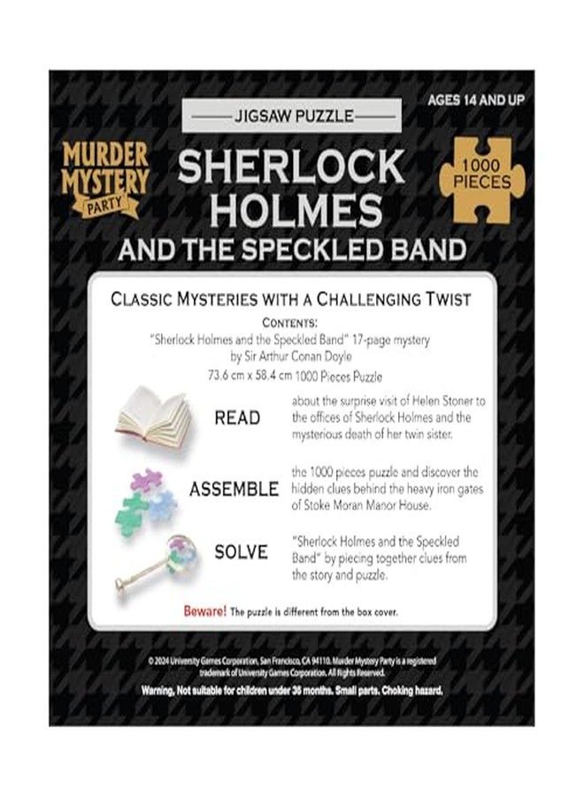 فنسكول لعبة تركيب الصور "شرلوك هولمز والعصابة المرقطة" من فان سكول، 1000 قطعة، تعليمية، تنمي المهارات، لعبة مسلية للأطفال، هدية مثالية للأطفال من عمر 14 سنة فما فوق. - Image 4